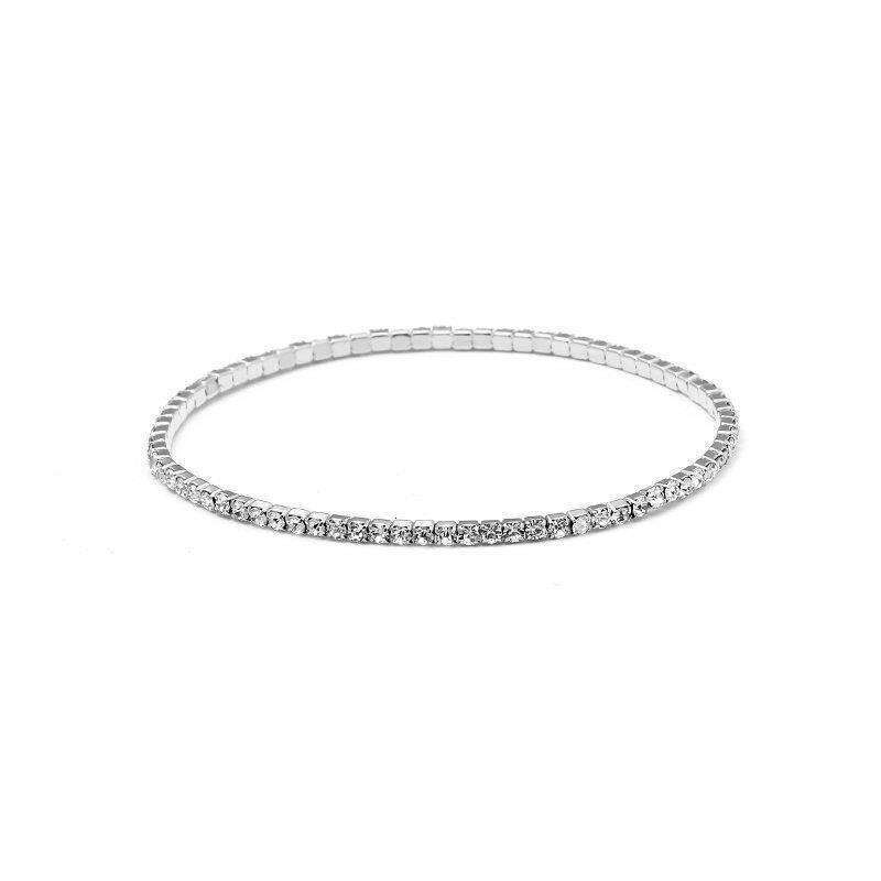 2.0mm Ultra fine Water Bride Korean Edition Single row Sparkg Dia Elastic Crystal Bracelet