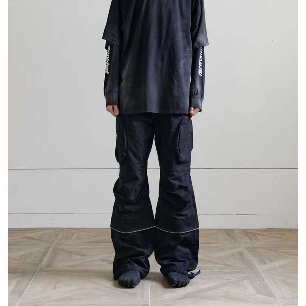 Functional Multi Pockets Overalls Pantalones Hombre Men's Black Cargo Pants Y2k Streetwear Loose Baggy Trousers Oversized