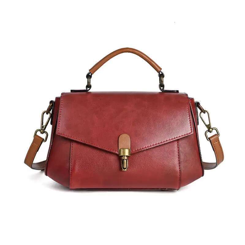 New Vintage Small Cowhide Handbag Women's Styg Bag Mother Bale Vegetable Tanned Leather Package