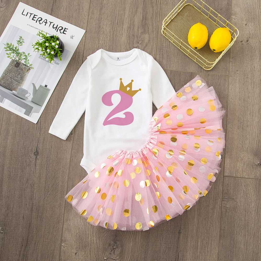 Baby Girls 1st Birthday Outfit Birthday Tutu Girls Dress Set Newborn Infant Baby Girls 1st Birthday Dress Birthday Par Cotume Z250214