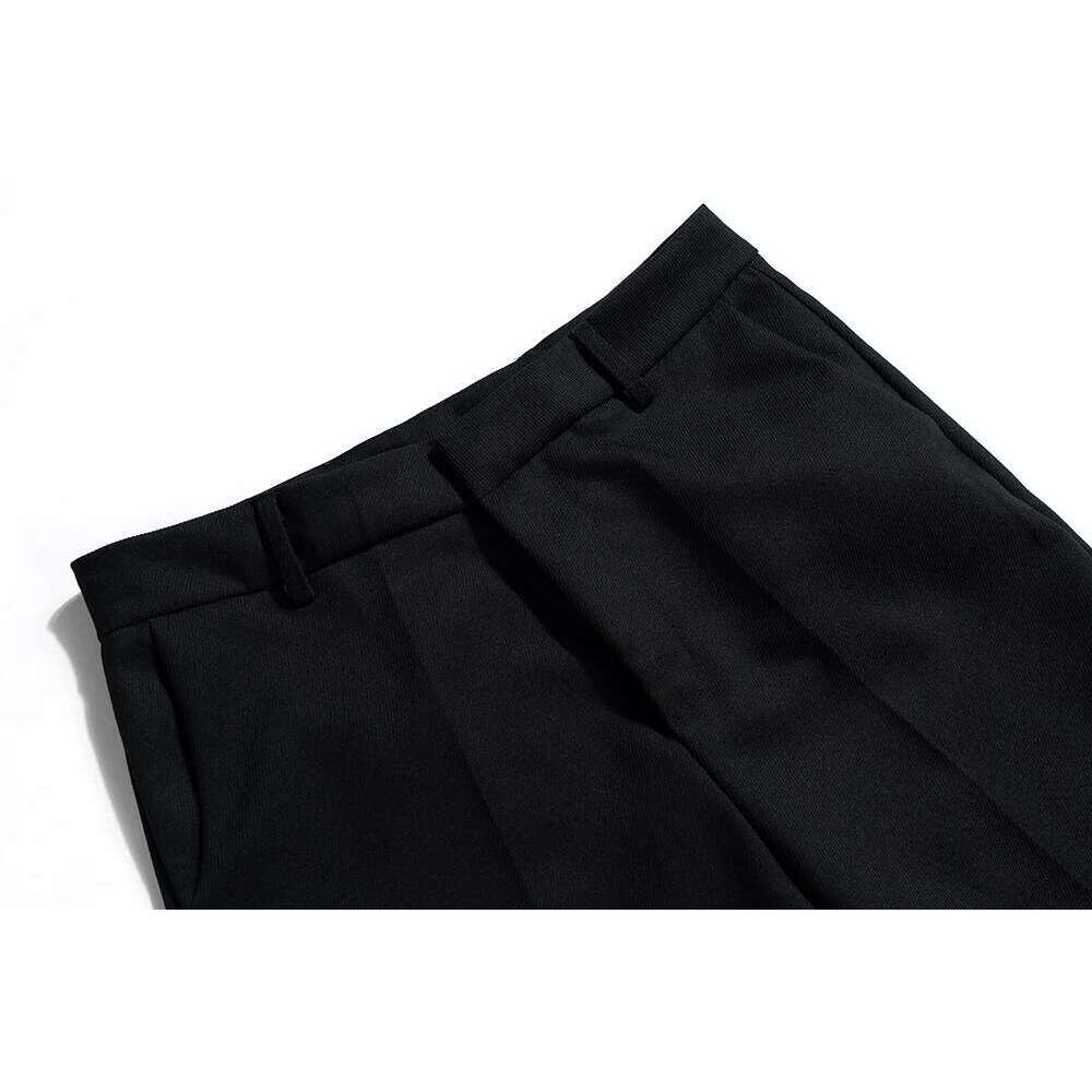 New Black Color Straight Boot Cut For Men Streetwear Loose Baggy Suit Pants Ropa Hombre Oversized Casual Flare Trousers