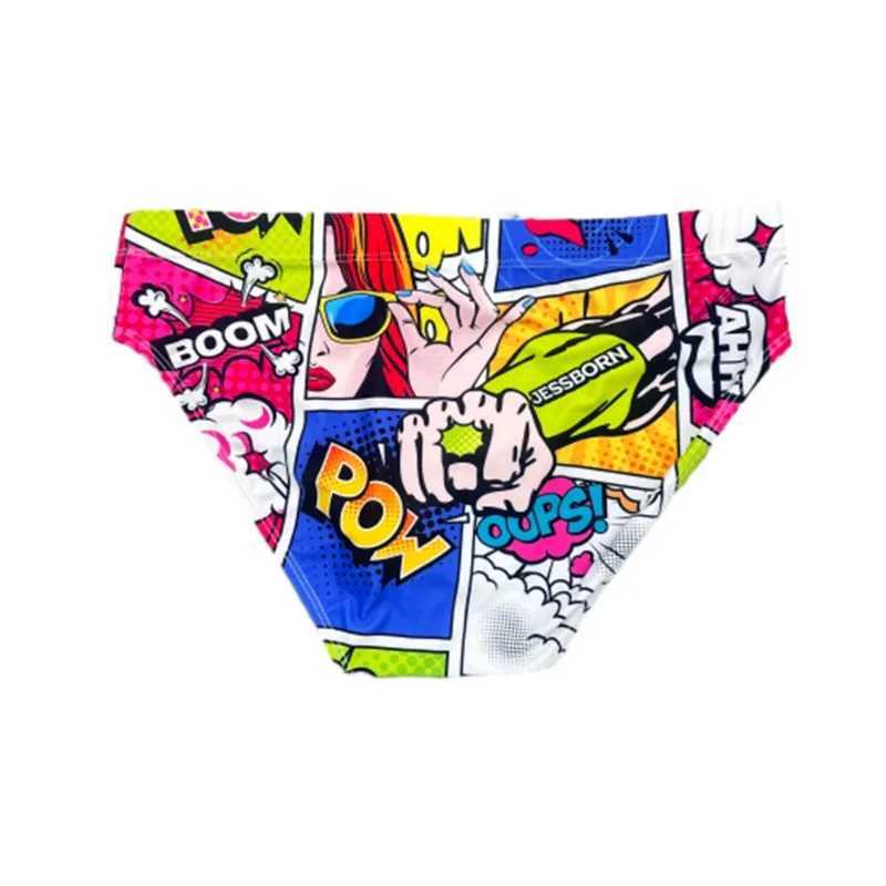 Summer Cartoon Comics Print swimwear Beach Sexy Low Wait Swimming Briefs Surf Beach Boxer shorts Jammer Surfing Trunks Swimsuit W250214