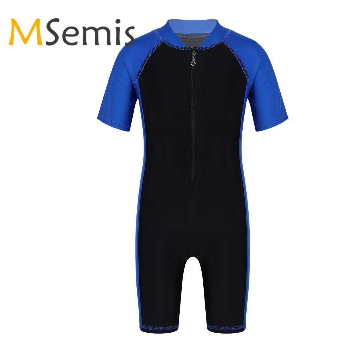 Childrens Swimsuits Wetsuit One Piece Rash Guard Swimming Bathing Suit Kids Beachwear Boys Girls Swimwear Surfing Swim Bodysuit Z250214
