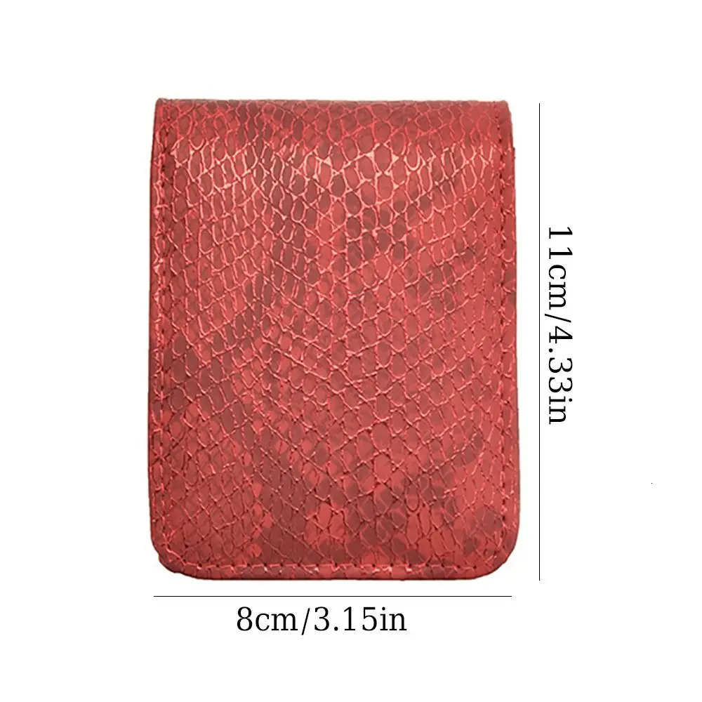 High-quality PU Leather Lipstick Bag With Mirror Mini Lipstick Protective Cover Snap Button Lipstick Pouch 250207