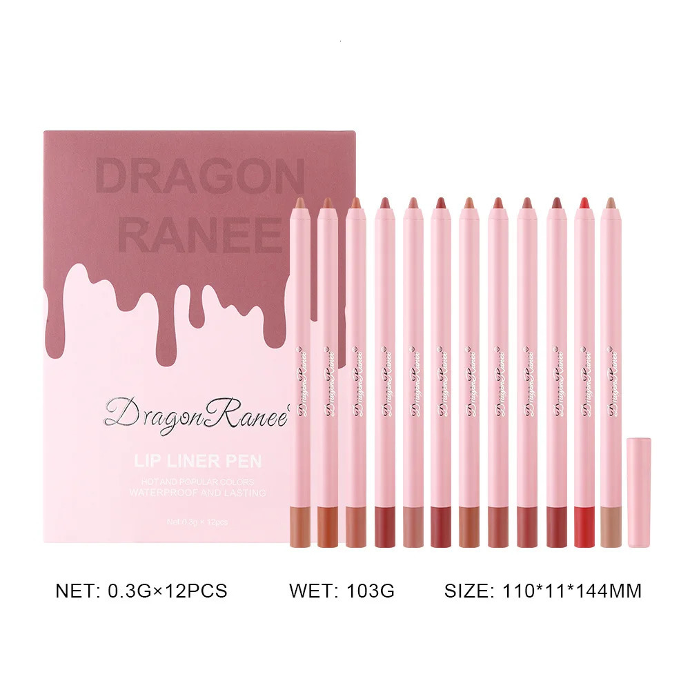 12Pcs/box Lipstick Lip Liner Pen Set LongLasting Matte Lipliner Pencil Lip Tint Lip Plumping Waterproof Lips Makeup 250214