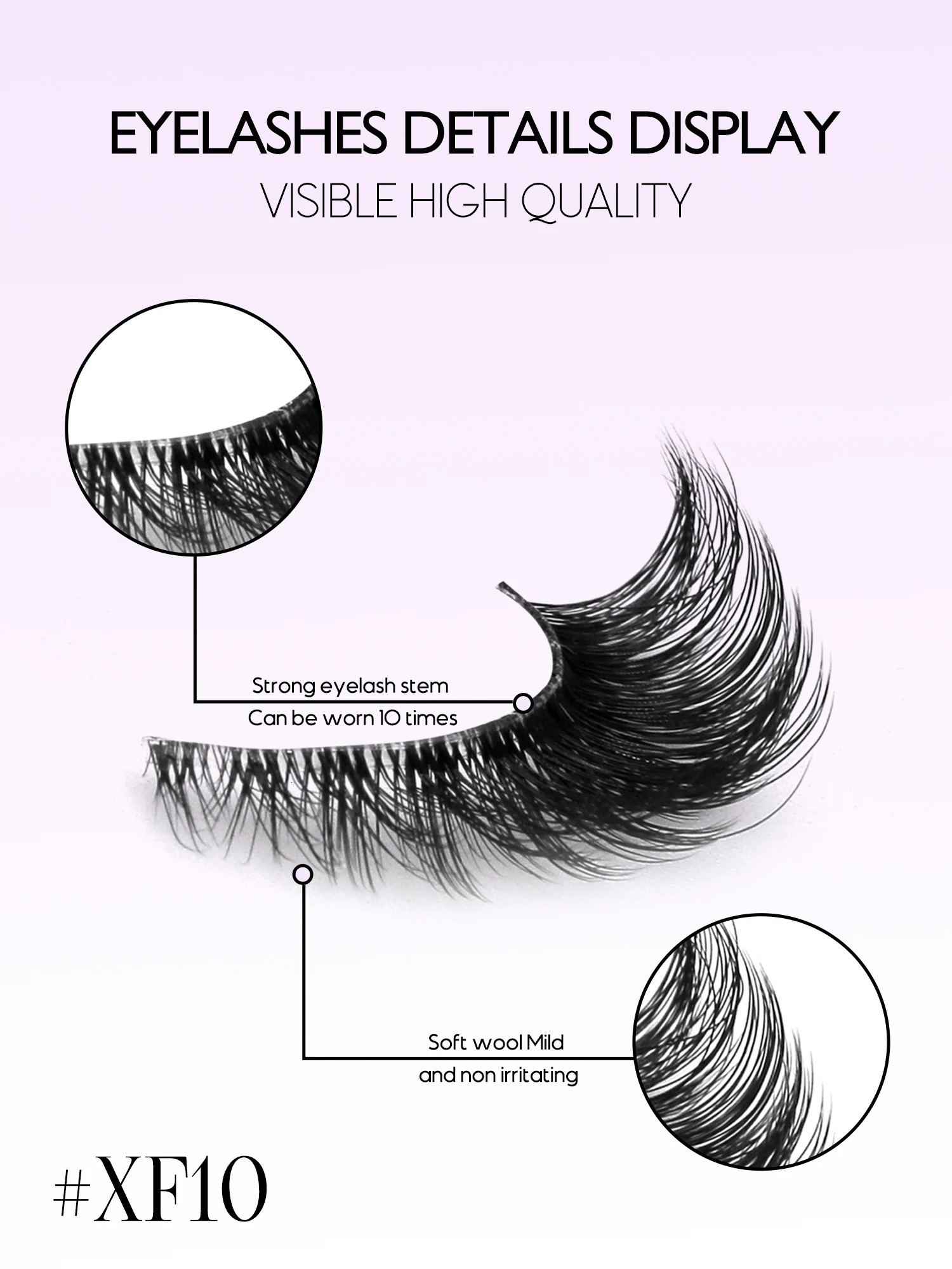 GROINNEYA Cat Eye Lashes Natural long Clear Band Lashes Winged End Eye Elongated Eyelashes Faux Mink Eyelashes Makeup 250118