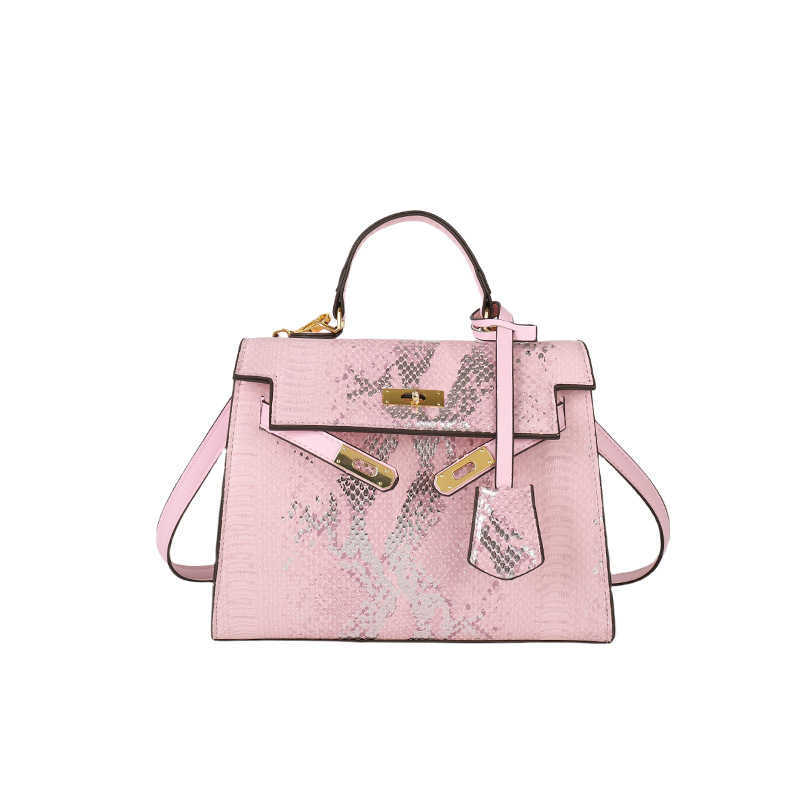 Designer Bag for women new trendy hot large capacity snake pattern high-end sense handbag fashionable single shoulder crossbody Kelly bag