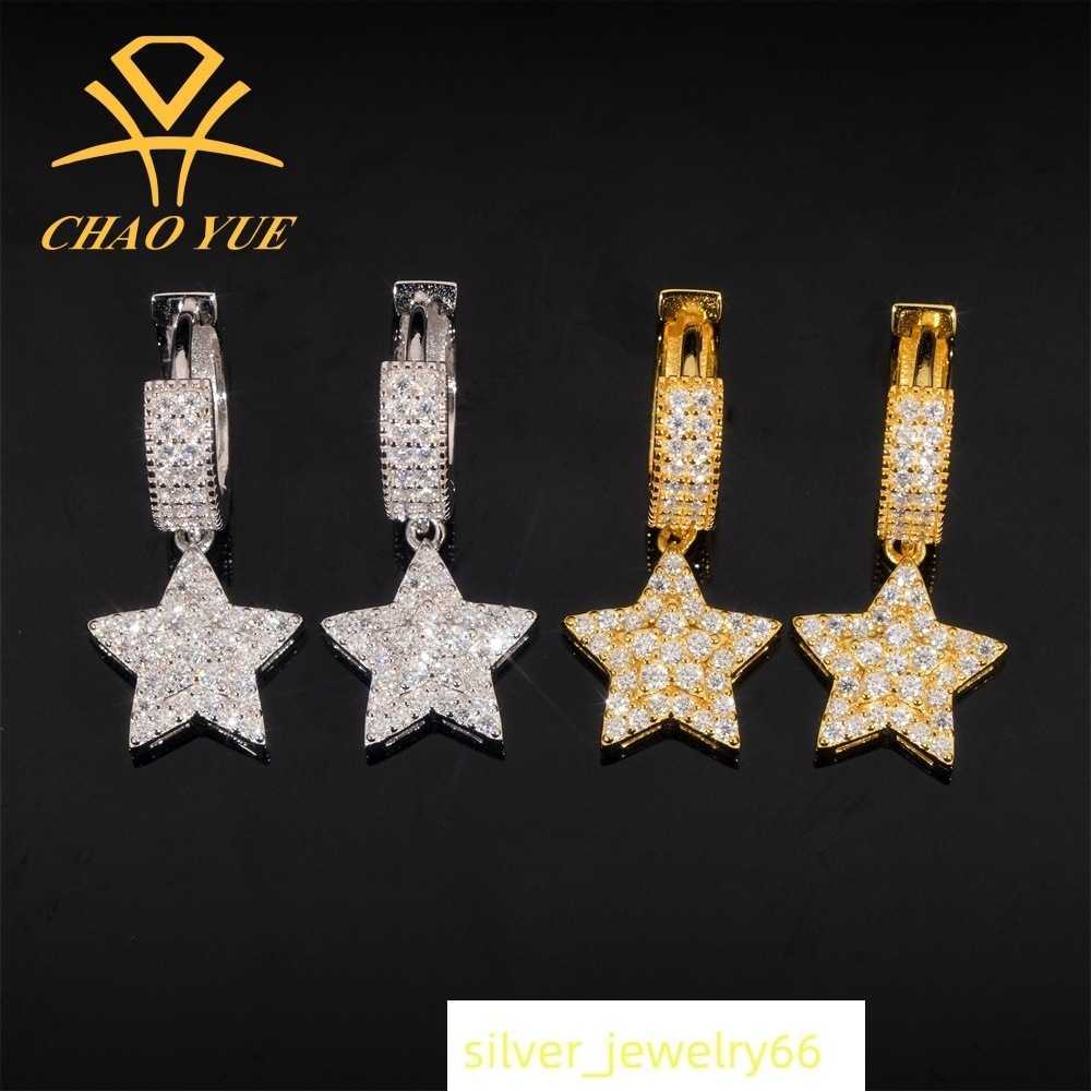 New Creative Design Star Pendant Earrings 925 Silver vvs vs Mozambique Classic Style Mens and Womens Commuting Earrings