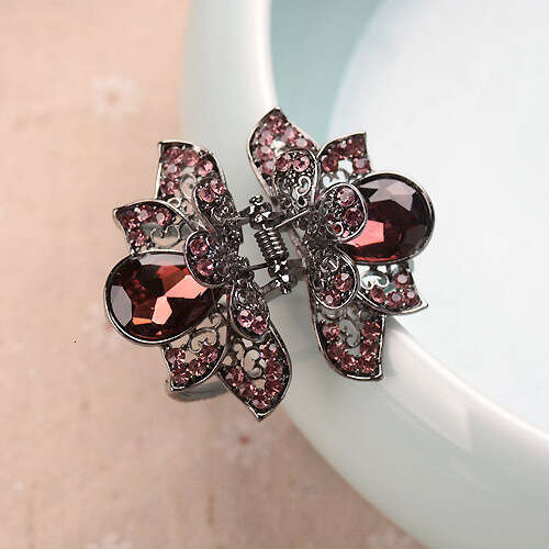 Women's accessories clip, crystal dot diamond hollow center grab alloy headwear hair clip