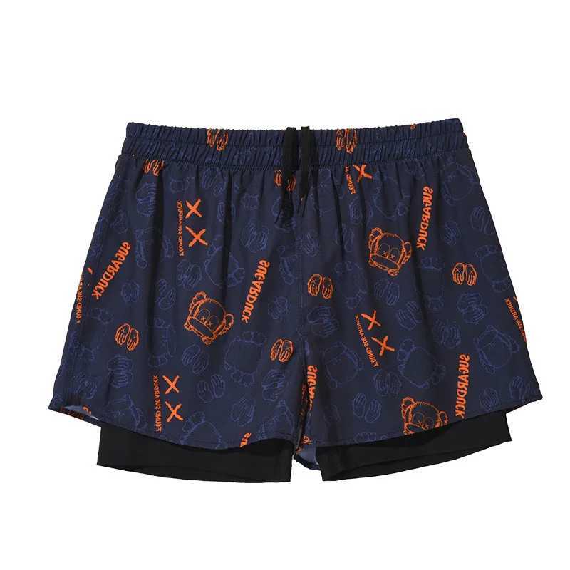 2025 New Men Swim Trunks Breathable Loose Summer Beach Outdoor Swim Short Pant Print Quick-drying Swimming Shorts Swim Clothes W250214