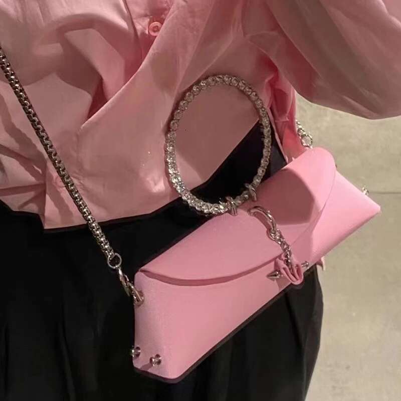 MEDIOW Evening Bags For Women Designer Handbags 2023 New In PU Metal Ring Handle Mosaic Imitation Dia Wrist Twist Bag