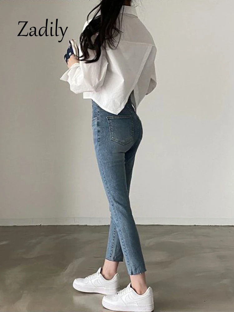 Zadily Spring Casual Long Sleeve Women White Shirt Korea Style Solid Button Split Woman Crop Tops Blouse Party Clothing 250213
