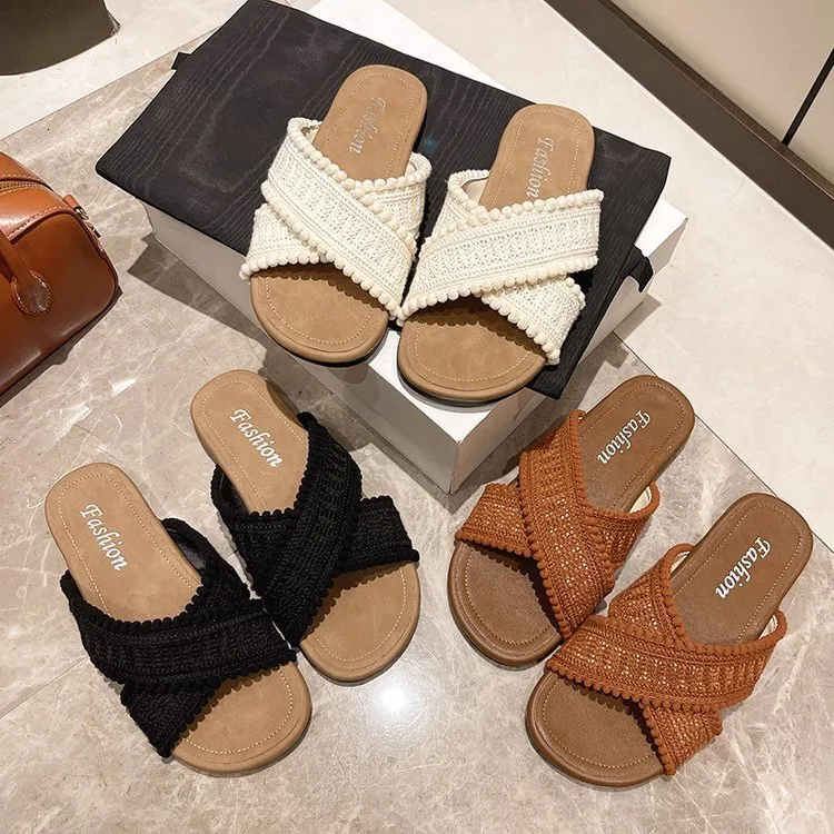 Summer Beach 2025 Fashion WomenBohemian Vacation Fairy Flat Cross New Roman Trendy Casual Shoes Sandals zhanyishengli