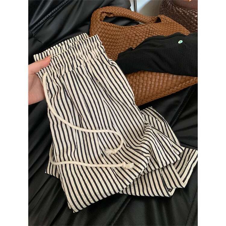 Striped For Women In Summer Loose Slim Casual Wide Straight Leg Long Pants