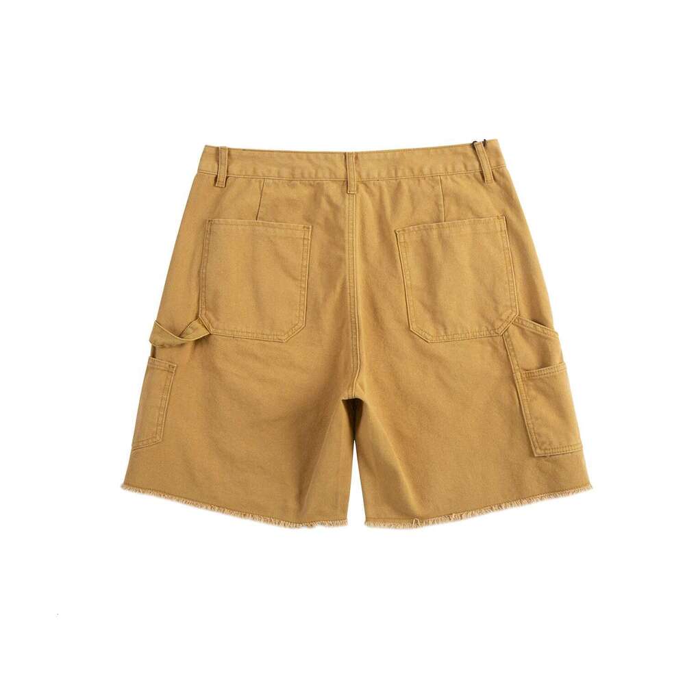 Streetwear New Summer Solid Knee Length Pants Men's Washed Vintage Baggy Casual Cargo Shorts Oversized Haruku Y2k Short