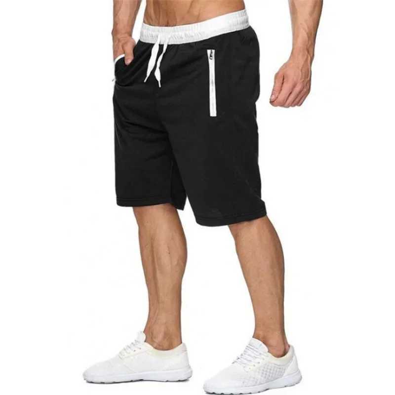 Mens Sports Pocket Solid Drawstring Board Trunk Beach Short Pants Shorts Summer Thin Trousers Zippered Pocket Loose SweatpantsXJ250213