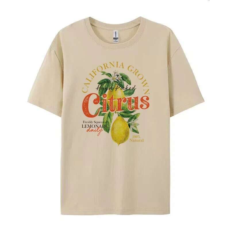 Plus Size Women Retro Aesthetic Citrus T-Shirts Cute Lemon Fruit Shirt Short Sleeve Botanical Tshirt Vintage Cottagecore Clothes