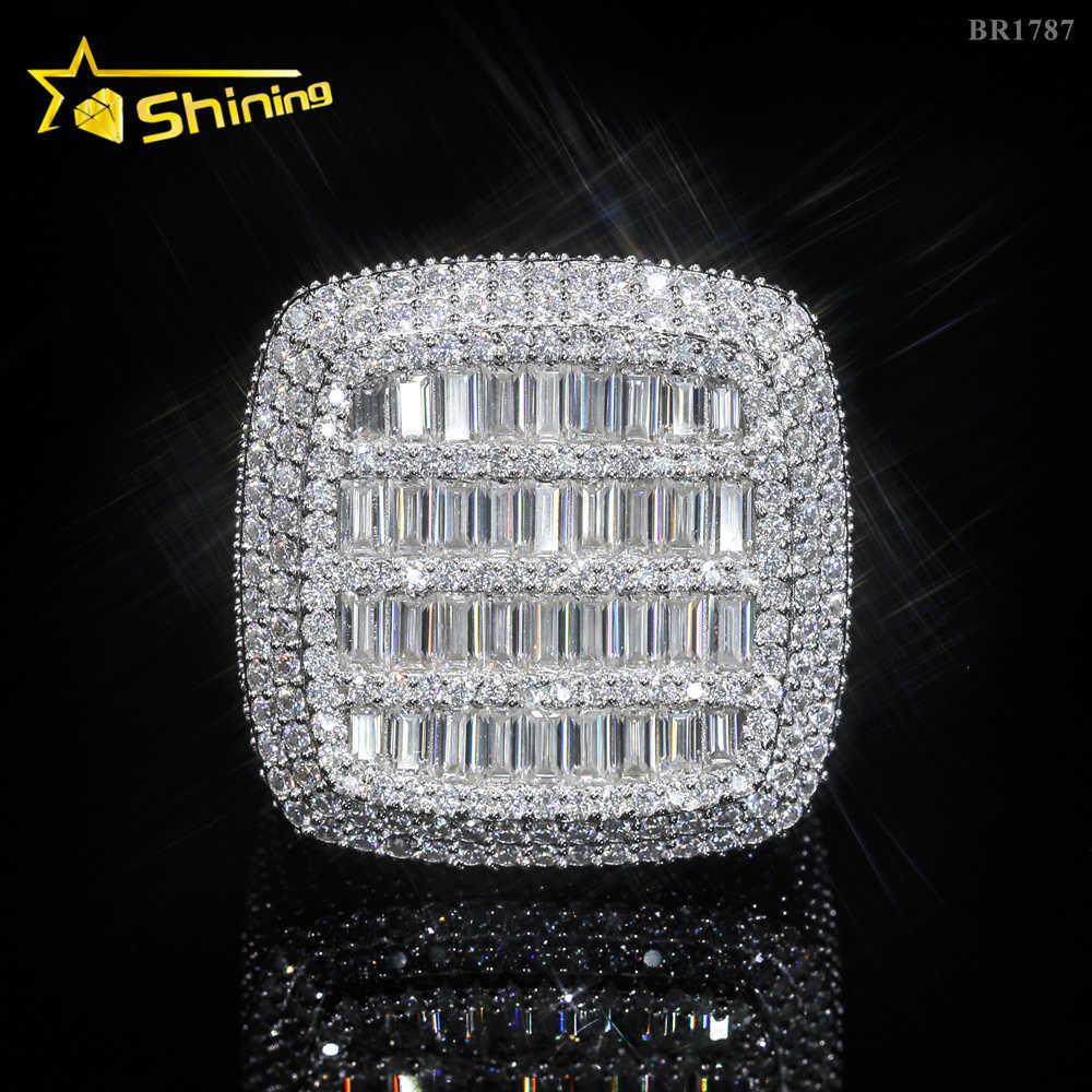 luxury style Ready To Ship lab diamond jewelry custom ring silver 925 vvs moissanite iced out hip hop jewelry mens ring