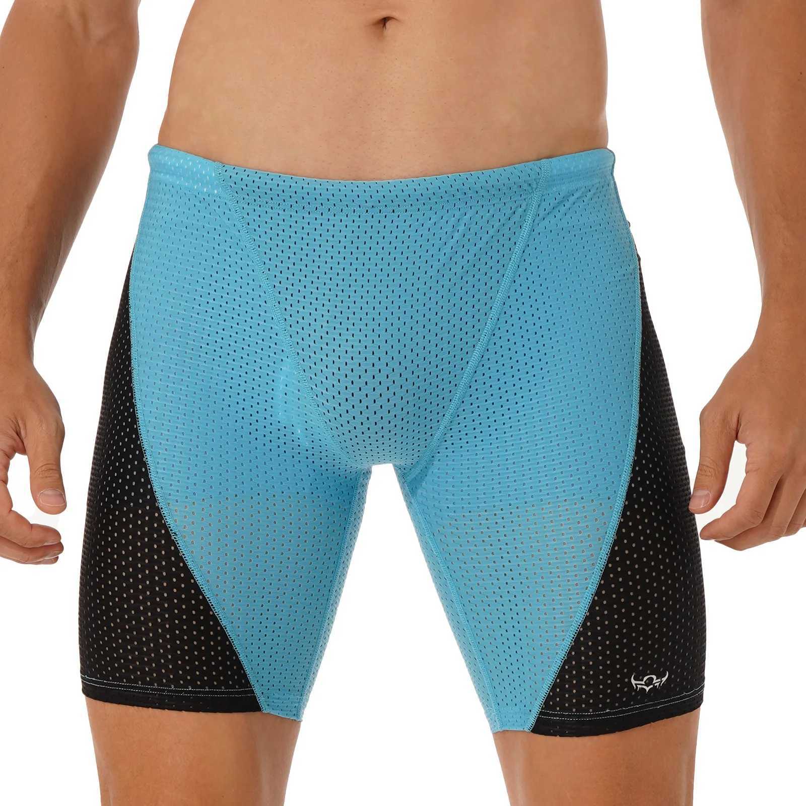 Swimwear Mens Swimsuit Hollow Out Quick Dry Swimming Trunks Contrast Color Shorts Sports Gym Fitness Yoga Cycling Short Pants W250214