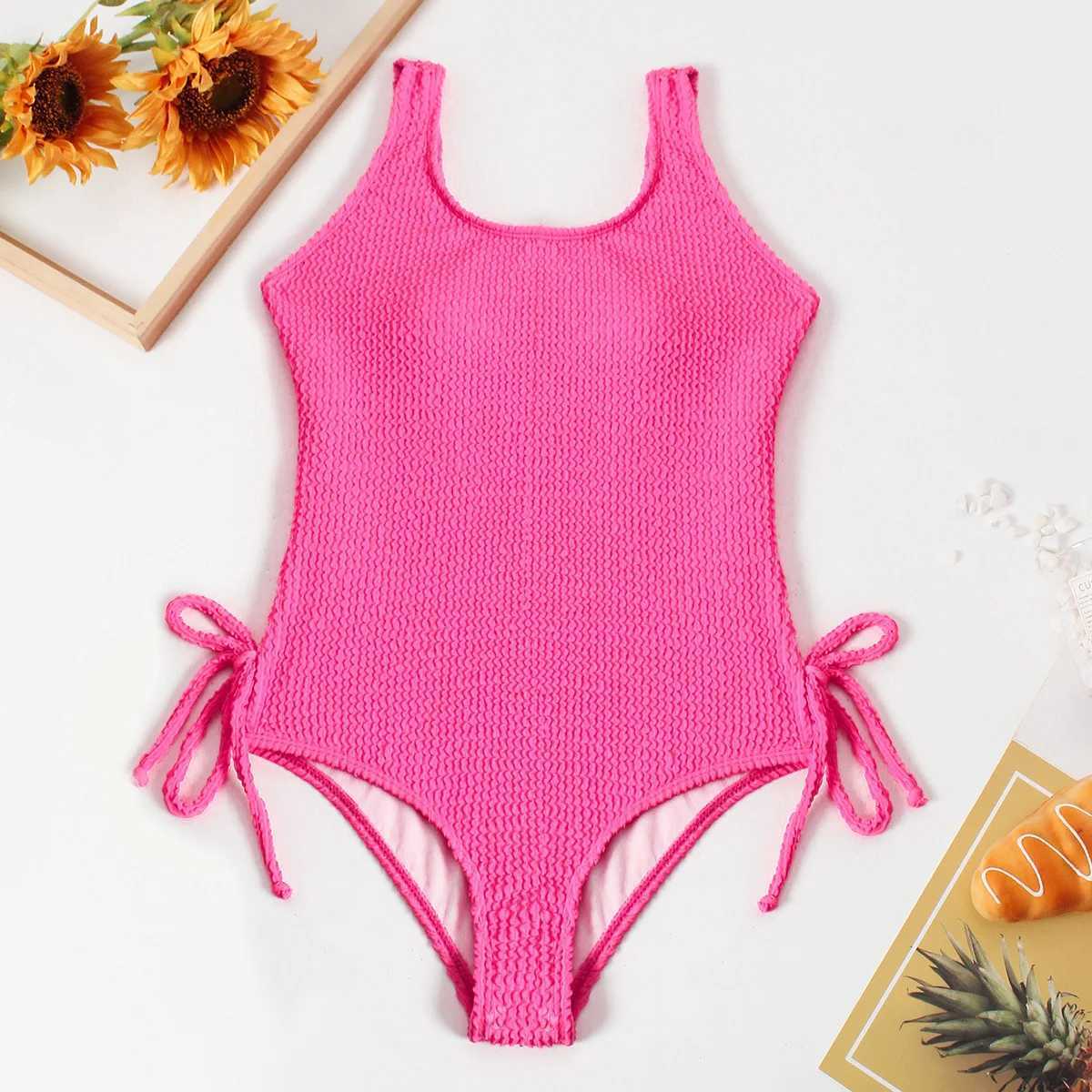 Neon Girls Teens One Piece Swimsuit 7-12 Years Summer Kids Swimwear Children Beachwear Sports Bathing Swimming Suits Monokini Z250214
