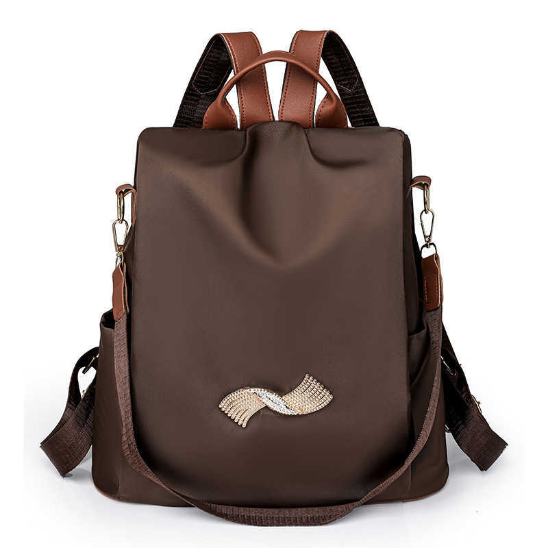 Anti theft backpack for women new trend simple contrasting color large capacity casual womens backpack womens bag