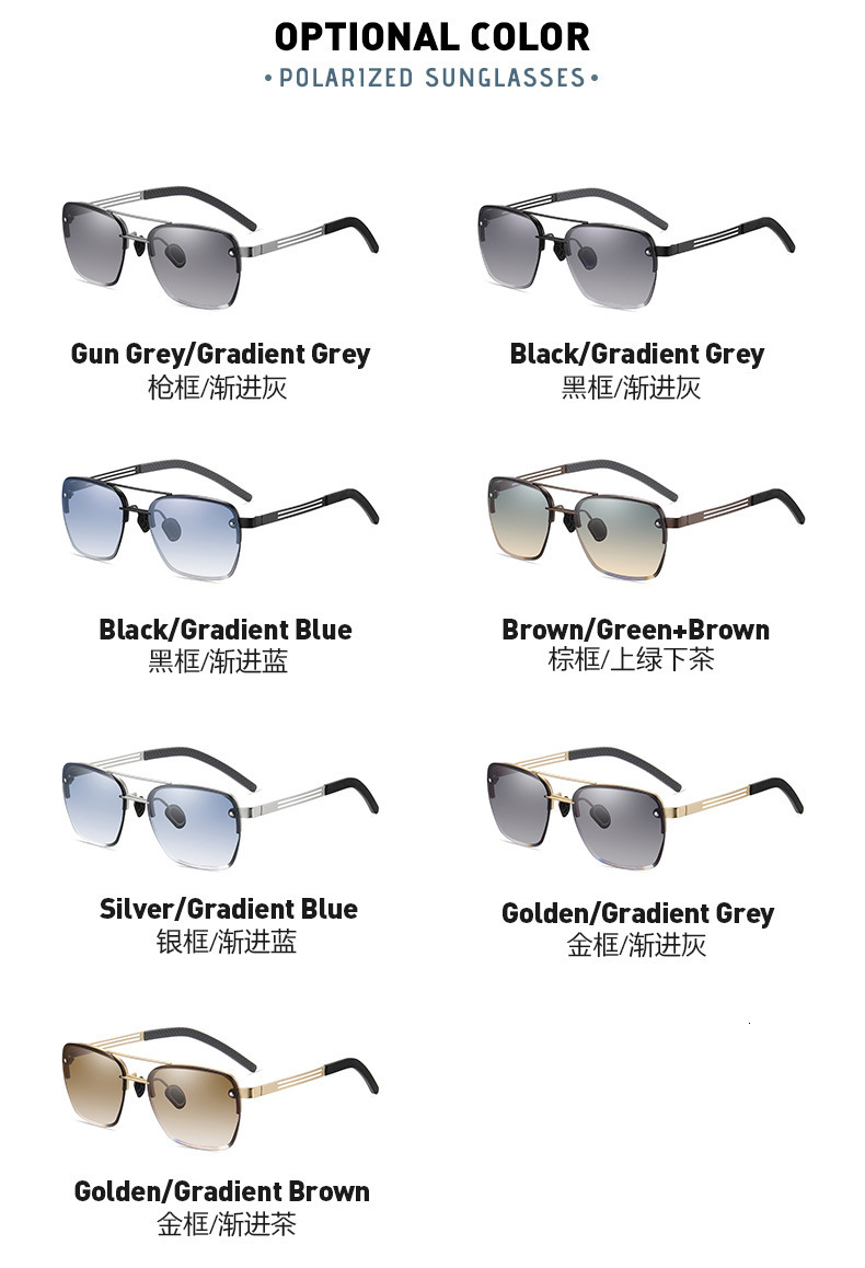 2024 New Aolong Driving Men's Metal Fashion Double Beam Sunglasses A740