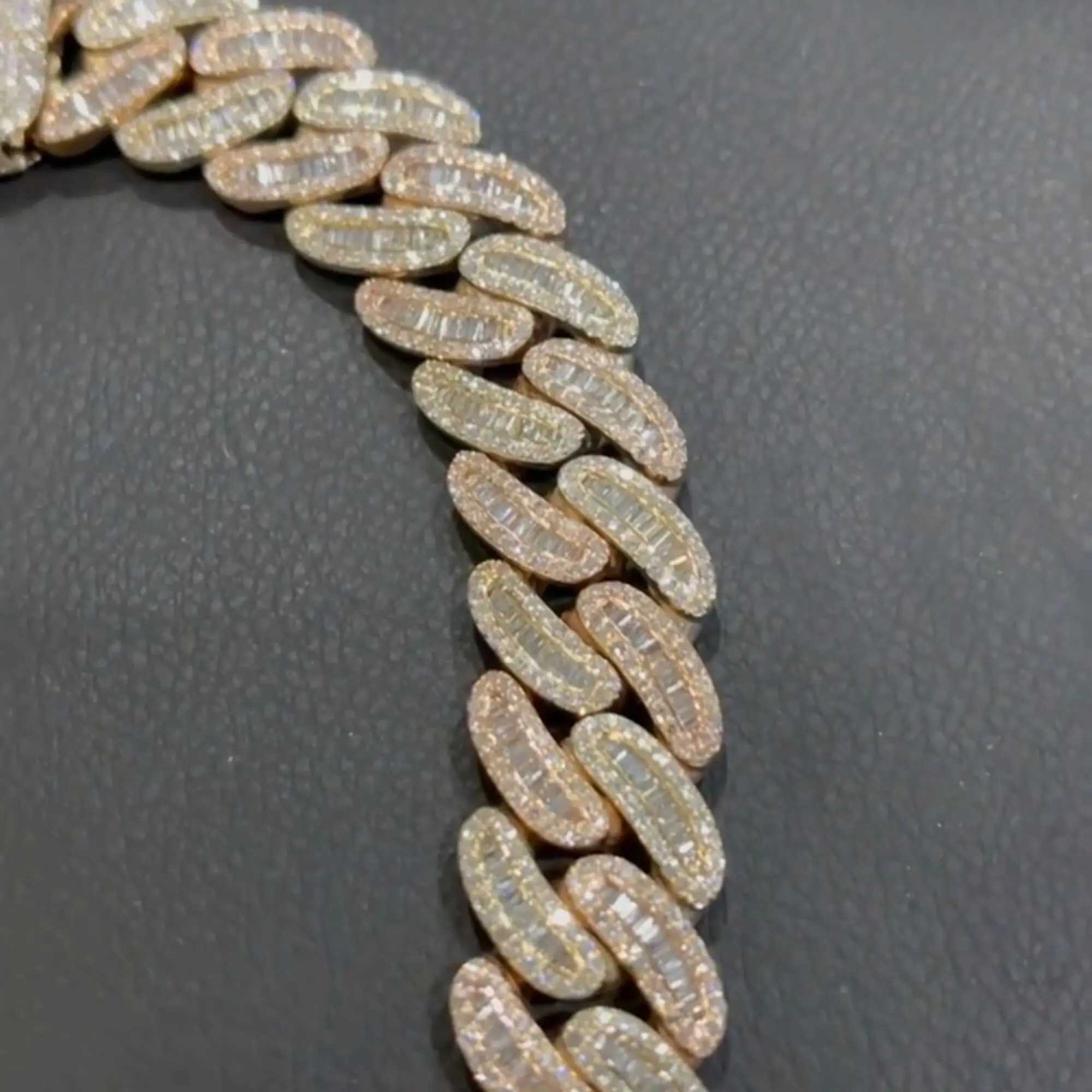 Luxury 18mm Hip Hop Full Iced Out Rope Chain Vvs Diamond Moissanite Rope Chain Men Hip Hop Iced Out