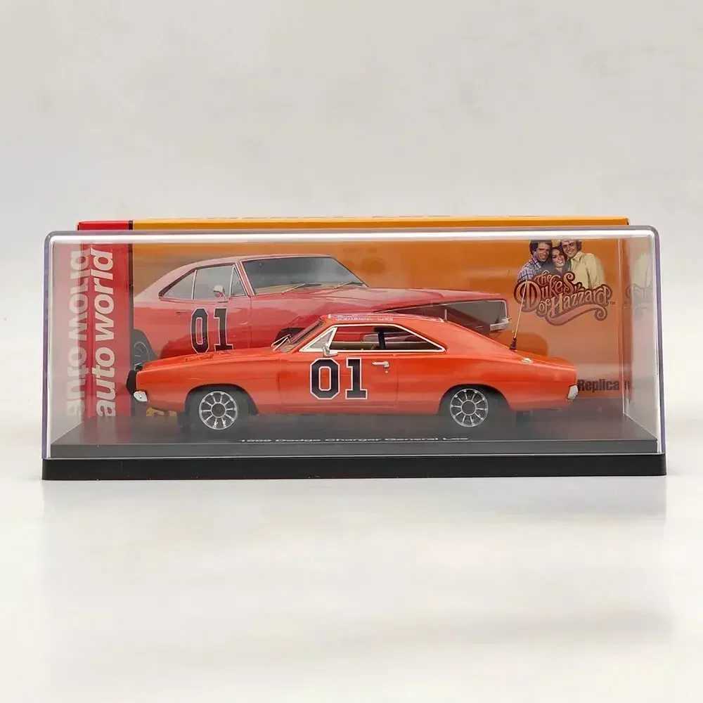Auto World 1 43 1969 Charger General Lee Red AWRSS1151 Limited Edition Resin Model Car Collection Toys GiftT250215