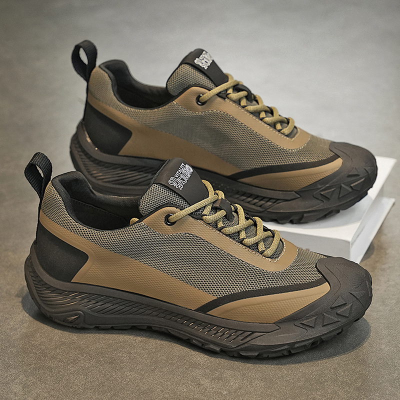 Men Sports Shoes Thick Sole Breathable Simple Style Fashion Versatile Triple Black Light Tan Free shipping