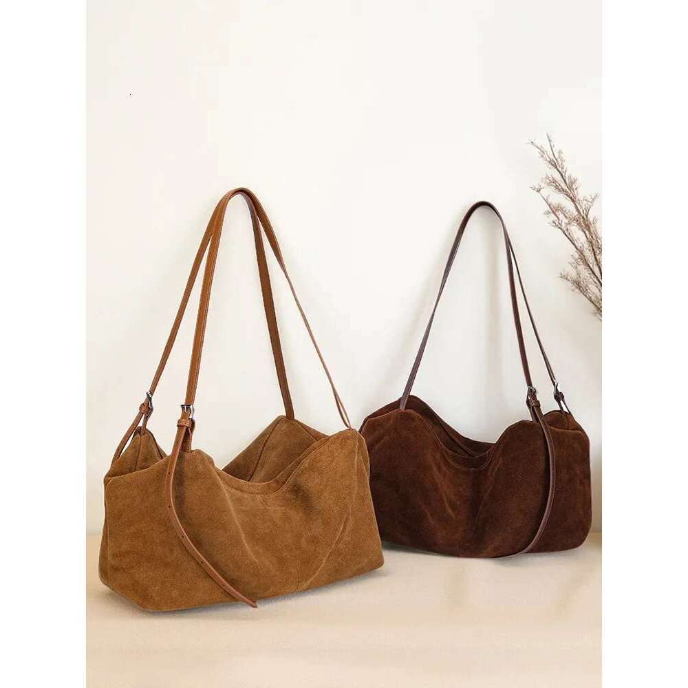 Real Leather Women's 2025 New Large Capacity Tote Commuting Pillow Frosted Cowhide Shoulder Bag For Women