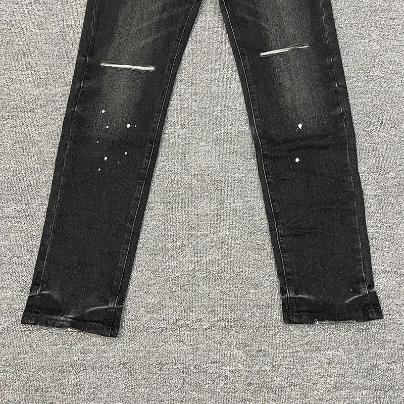Washed Black High Street Jeans Pants Men Woman Hip Hop Quality Vintage Hole Old Casual Trousers Classic Fashion 250214