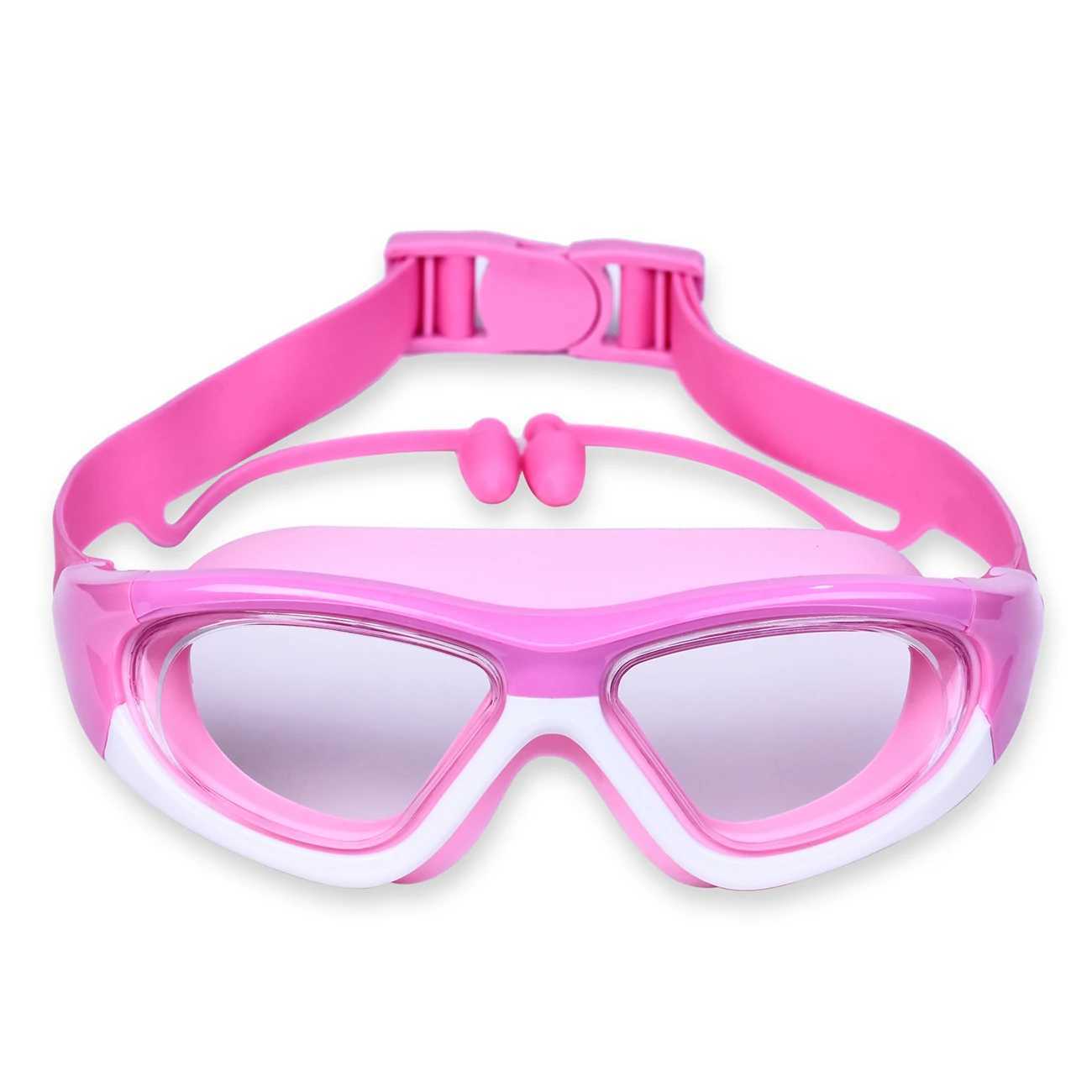 High-definition kidsrens swimming goggles for boys and girls anti-fog swimming goggles large-frame goggles comfortable silic Z250215-1