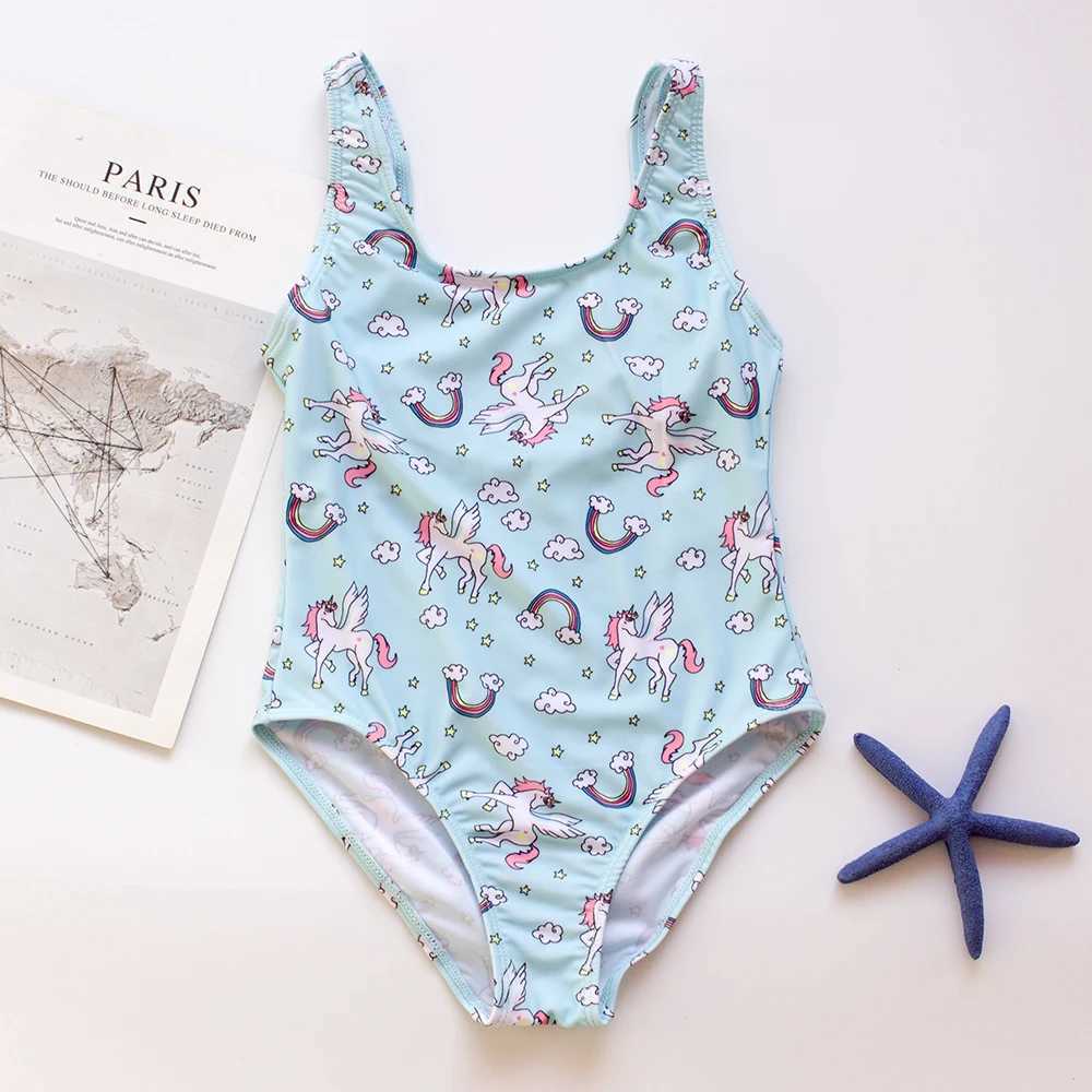 2024 Girls Ruffle Bikini Swimsuit Gradient Leopard Floral Animal Kids Swimwear Children Bikini Rainbo 283 Girls Bathing SuitXJ250214