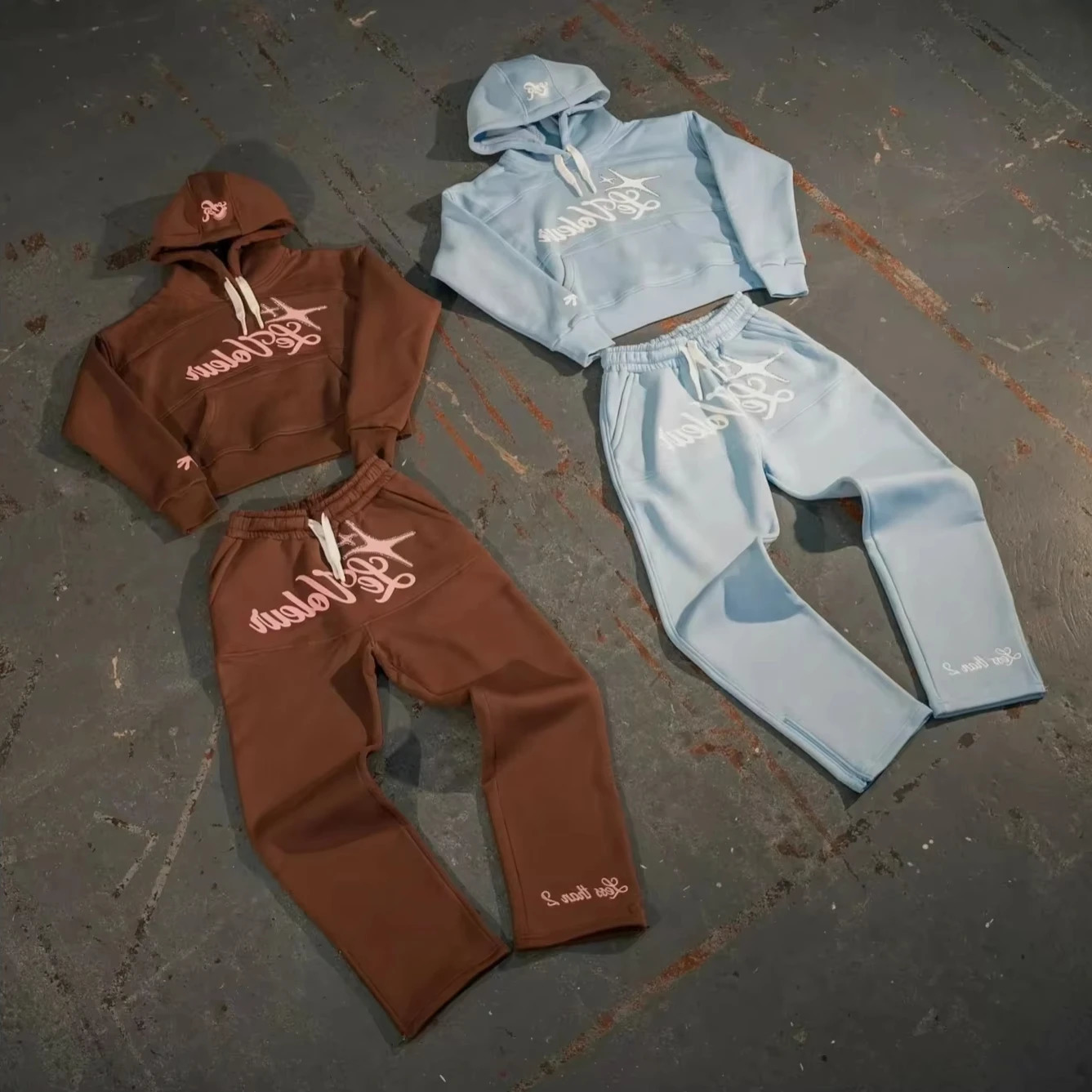 Streetwear Y2K Clothes Haruku Casual Pants Sweatpants Goth Letter Graphic Embroidered Pullover Sweatshirt Men Women Tracksuit 250214