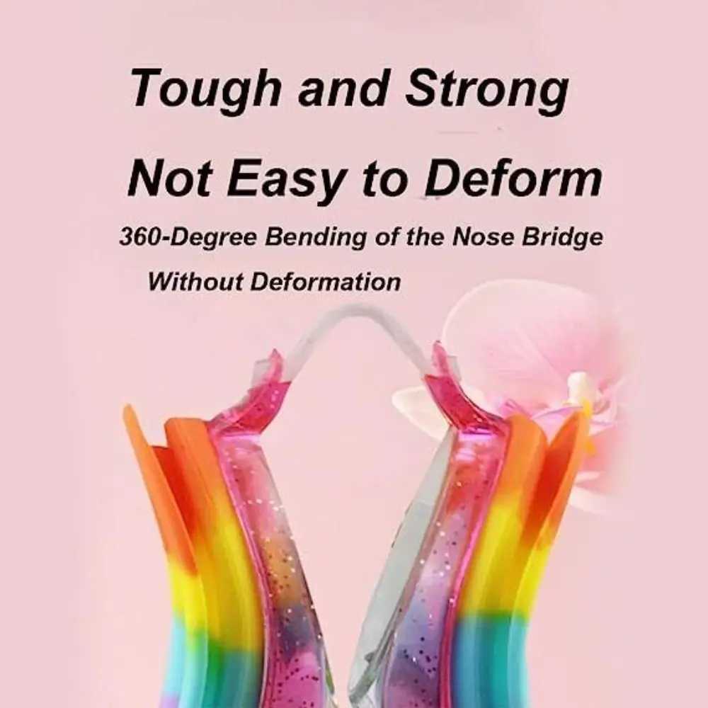 High Qu Silicone Children Eyelash Swimming Goggles Waterproof Anti-fog Swimming Goggles PC HD Eyelash Goggles Z250215