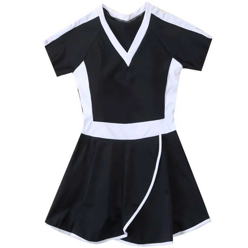 New Girls Swimwear 2 Pieces Swimsuit with Skirt Teenagers Short Bikini Children Swimming Pool Bath Suit Tankini Sets BeachwearXJ250214