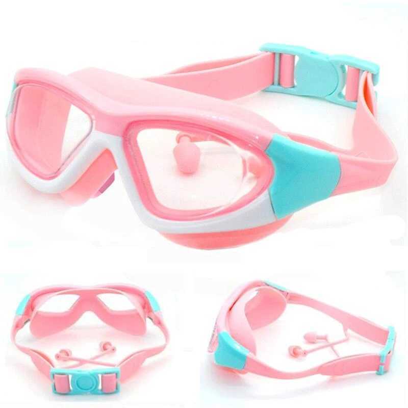 High-definition kidsrens swimming goggles for boys and girls anti-fog swimming goggles large-frame goggles comfortable silic Z250215-1