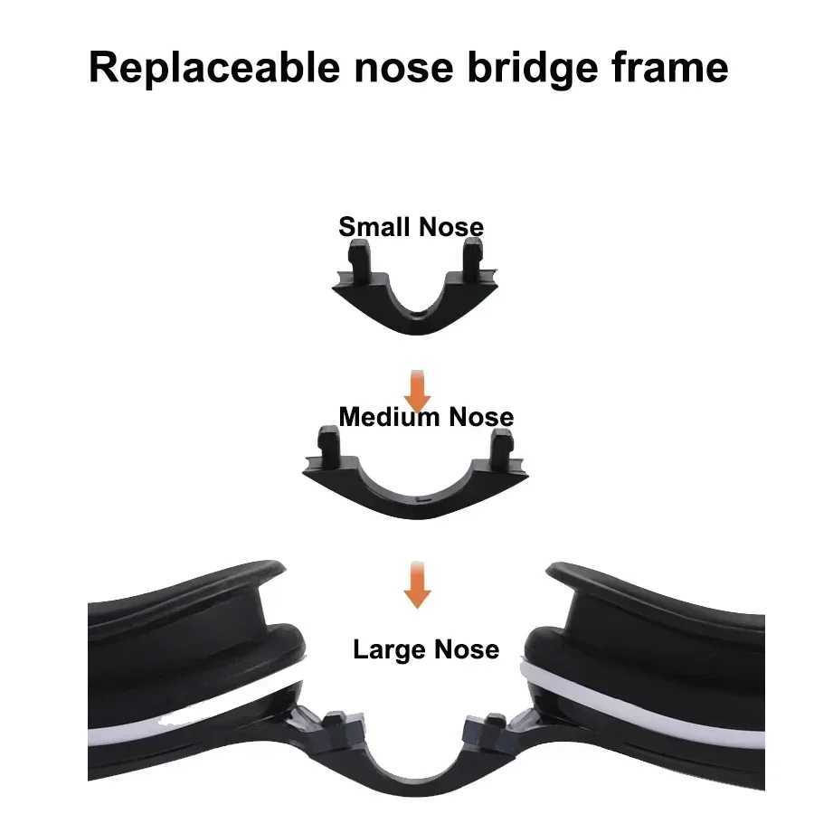 Adult Kids Swimming Glasses Myopia Goggles glasses with DegreeReplacable Nose Frame and Anti-fog Spray Z250215
