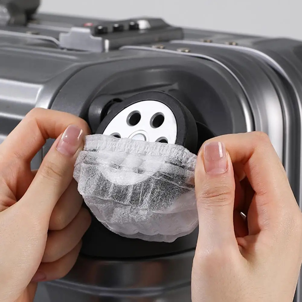 80Pcs Disposable Luggage Wheels Protector Anti-slip Wear-resistant Suitcase Wheels Protection Cover Elastic Reduce Noise 250214