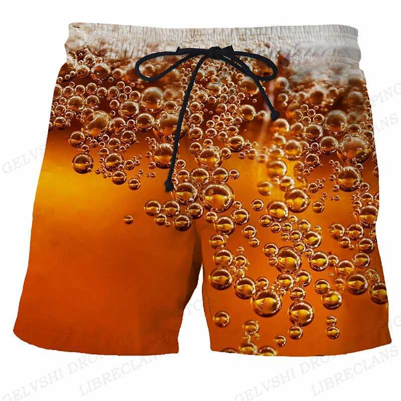 Mens swimsuit shorts beer 3D surfboard childrens beach shorts mens swim trunks Masculina sportswear quick drying underwear boys W250215