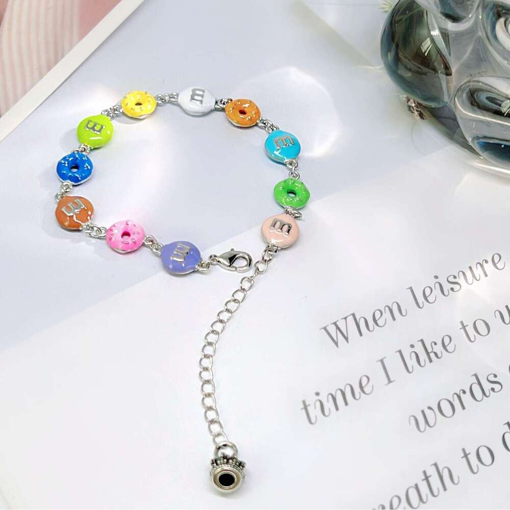 Misa double-sided color dopamine m bean donut necklace exquisite high-end temperament ins internet celebrity style collarbone chain women