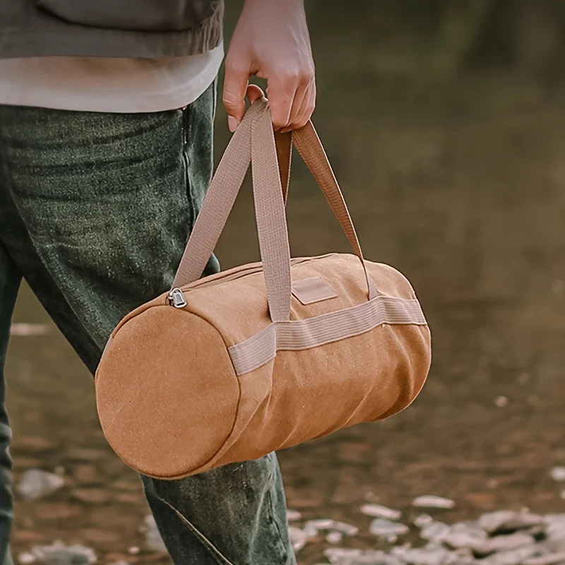 Camping Accessory Storage Bag Double Layer Thickened Cylinder Tent Stake Outdoor Peg Ropes Organiser Portable Gear 250118