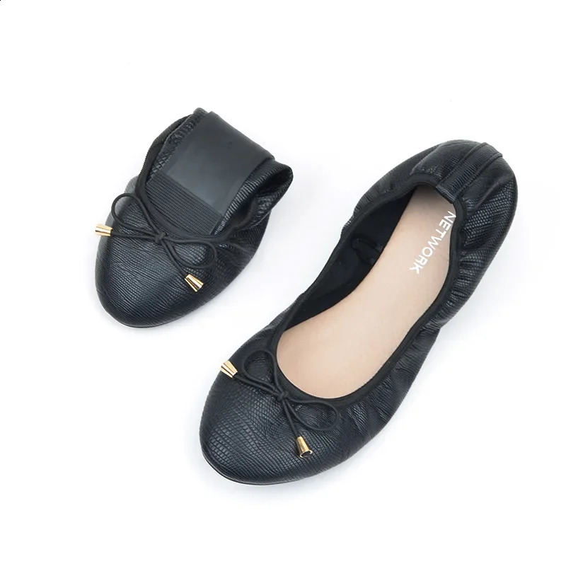 Women Leather Breathable Ladies Comfortable Ballet Flats Fashion Slip on Shallow Loafers Office Flat Boat Shoes 250214