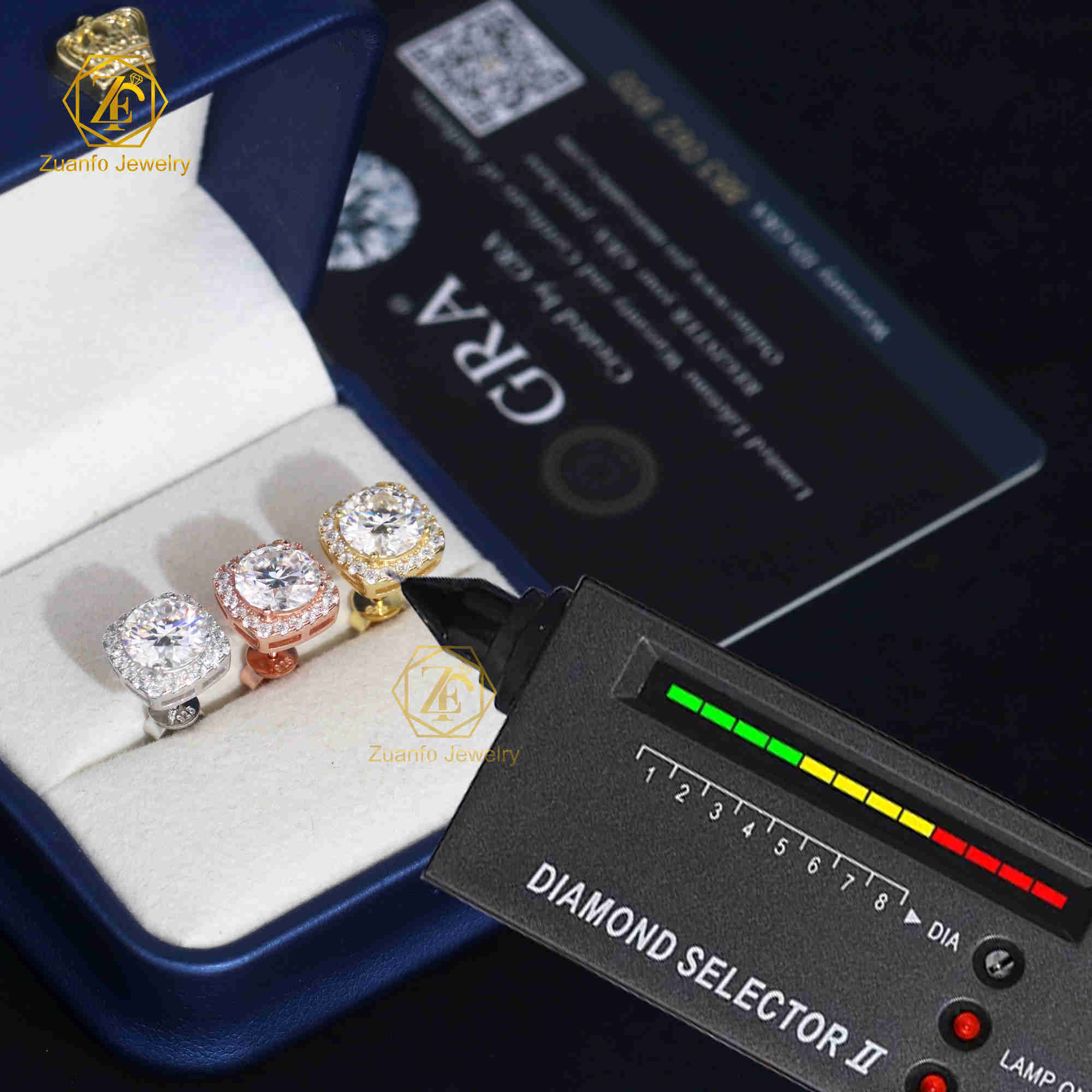 Pass Diamond Tester Moissanite Stud Earrings 925 Sterling Silver 1ct 2ct vvs Moissanite Diamond Halo Earrings for Men Women