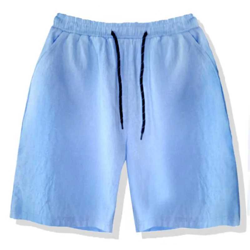 2023 New Mens Summer Leisure Fashion Sports Pants Cotton Hemp Youth Pocket Short Pants Mens Solid Wide Leg Shorts W250215
