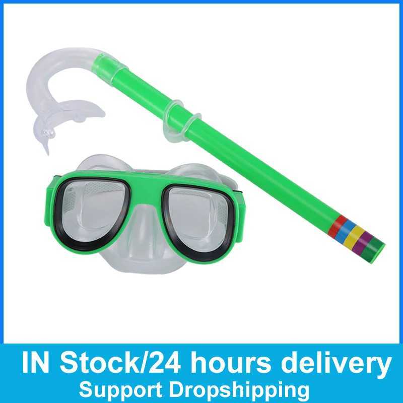 Swimming Goggles Children Snorkeling Gear Kids Diving Mask Set Junior Kids Swim Goggles Anti-fog UV Protection Snorkel Set Z250215