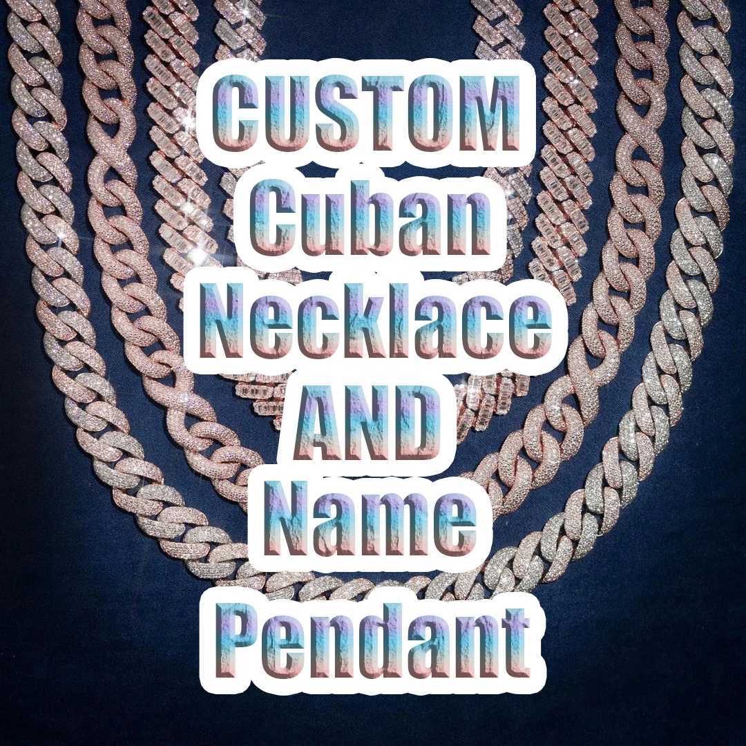 in Stock Hip Hop Iced Out Jewelry 14k 18k Real Solid Gold Necklace 8mm 10mm 12mm 14mm Vvs Moissanite Diamond Cuban Link Chain