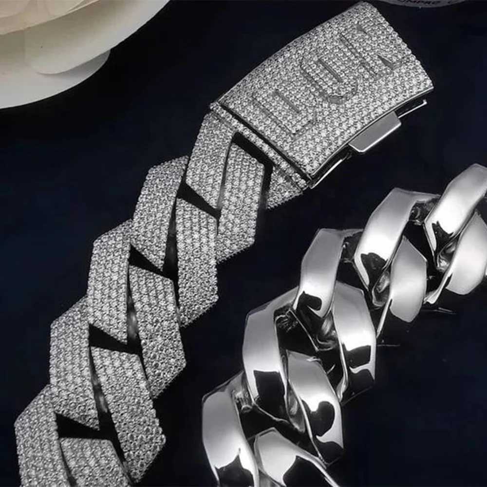 Custom Name Clasp Big Guy 26MM Rappers Iced Out Cuban Link Chain Diamond Moissanite Mens Chunky Chain Necklace
