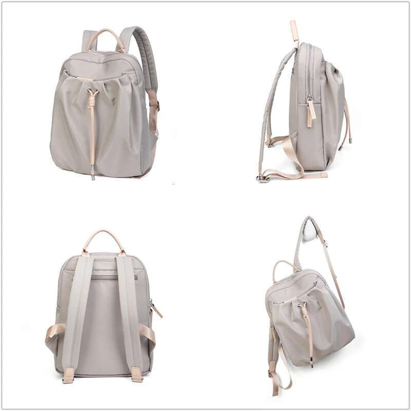 Bag For Woman Aesthetic Backpack Fashion Design Girl Bags Pleated Fabric Drawstring Cute Thin Back Pack Foldable Light Schoolbag