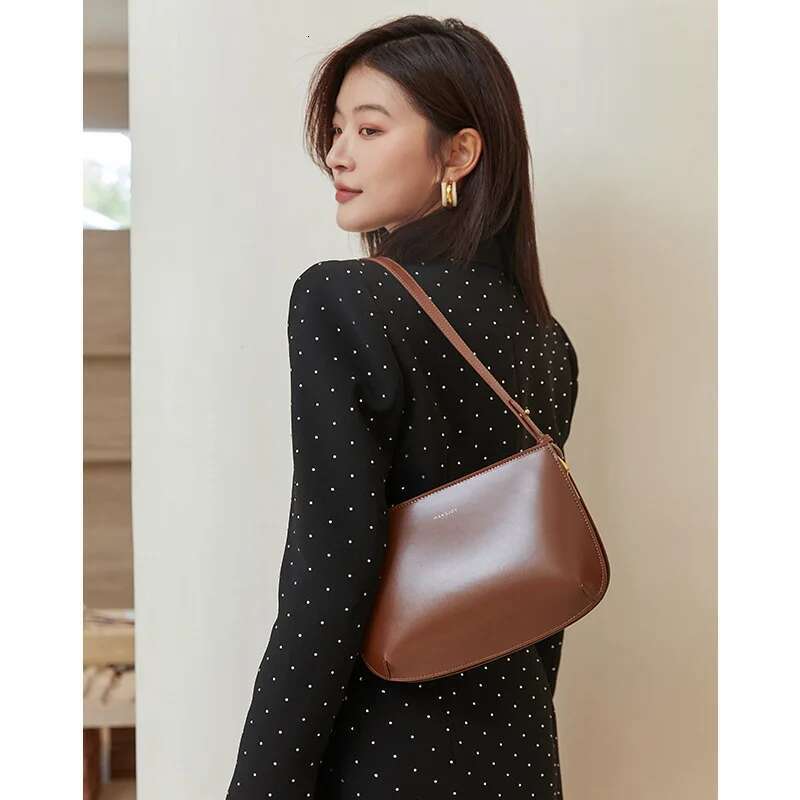 2024 Genuine Leather Women's Underarm Fashion Versatile Small Handbag High Quality Ladies Shoulder Crossbody Bags